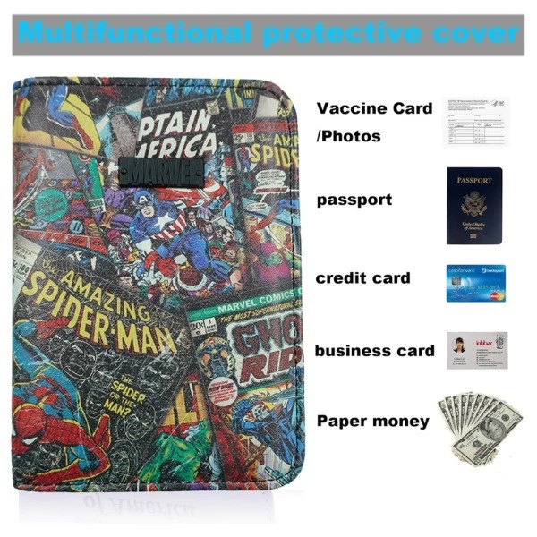 Cubierta de pasaporte Marvel - Delgada unisex diseño de cuero PU, con licencia oficial Foto 4 de 4