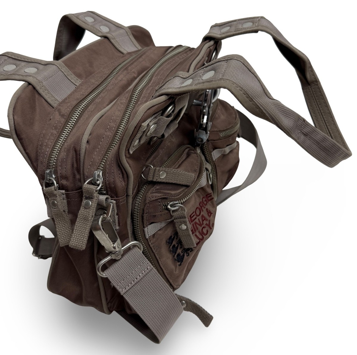 George Gina Lucy Bag Two Gether Double Zip Multipocket Y2K Vintage