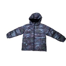 Kids Swiss Tech Boys Camouflage Green Puffer Jacket Sz S 6-7 Hooded Winter Coat
