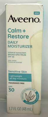 Aveeno Calm Restore SPF 30 Daily Moisturizer Face Sunscreen EXP :08/2026
