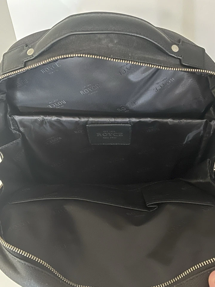 Royce New York Compact Leather Backpack Black Pebbled Grain, Full-Grain Leather - Image 4 of 4