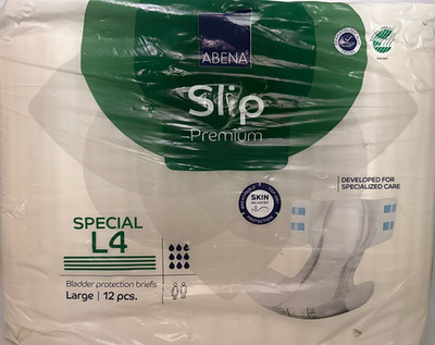 Abena Classic Design Adult Diapers, Slip Premium Incontinence Briefs, 12 Ct Sz L