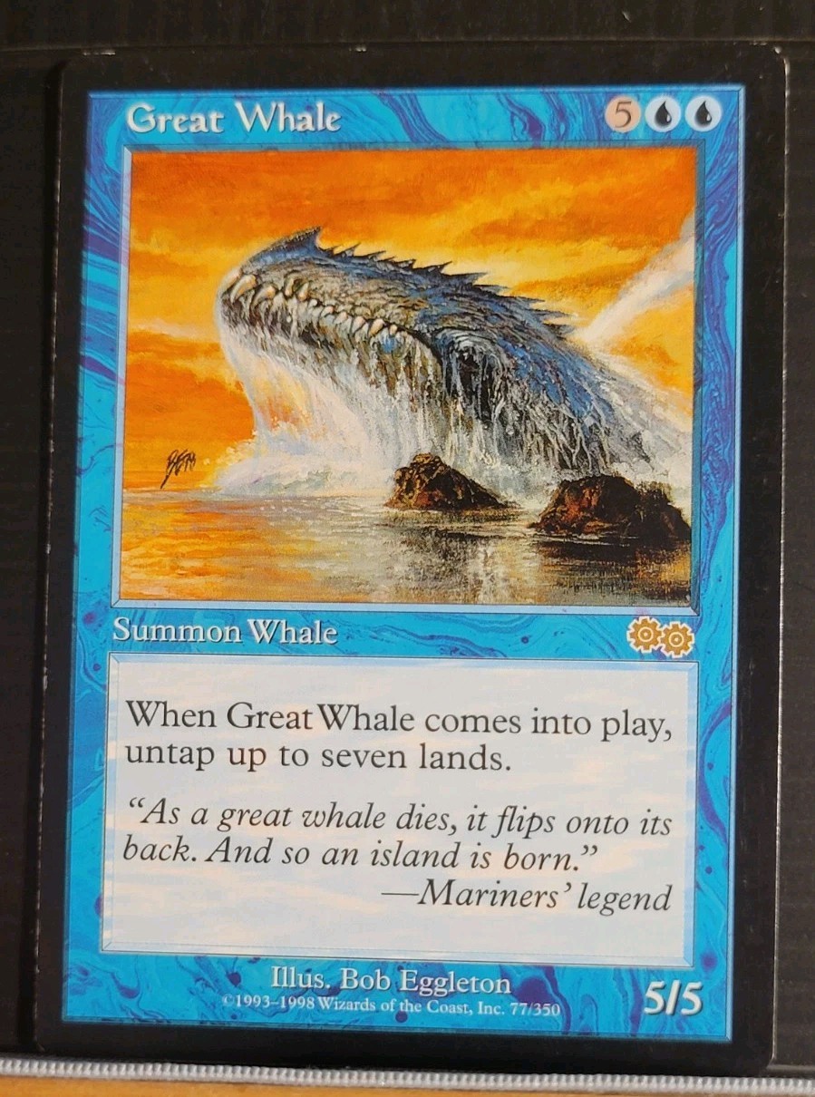 Mtg GREAT WHALE LP Urza's Saga 77/350 Reserve List -Argo-