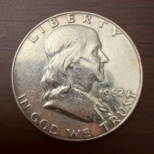 1962-D Ben Franklin SILVER Half Dollar USA Collector Coin Excellent