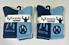 Messi Collection Kids Crews Socks Cushioned Size Large 4-10 - 12 Total Pairs