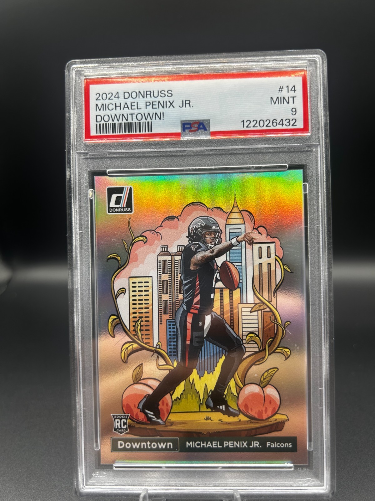 Michael Penix Jr 2024 Donruss Optic Rookie Downtown PSA 9 RC #14 Case Hit SSP