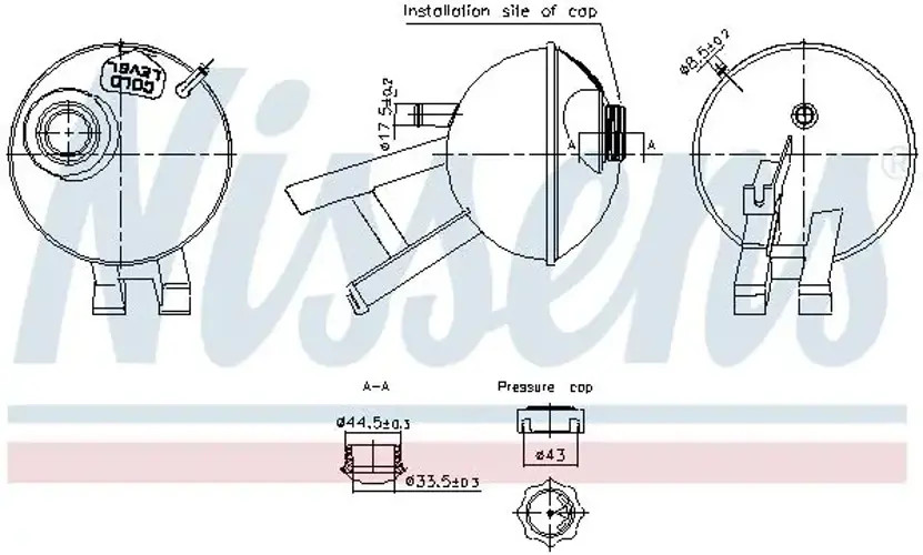 Expansion Tank, coolant Plastic 996348 NISSENS for LAND ROVER DEFENDER Cabrio