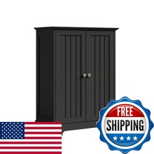 ChooChoo Bathroom Floor Cabinet 2 Doors And Adjustable Shelves SC2501-BK
