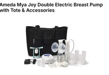 Ameda Mya Joy Double Electric Breast Pump White Adjustable Timer Tote Set