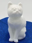 MOSSER Sitting Cat White Milk Art Glass Vintage NEW OLD STOCK