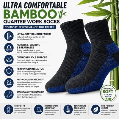 Atmungsaktive Anti-Schweiß strapazierfähige Herren-Arbeitsstiefelsocken aus Baumwolle Bambus für Sommer