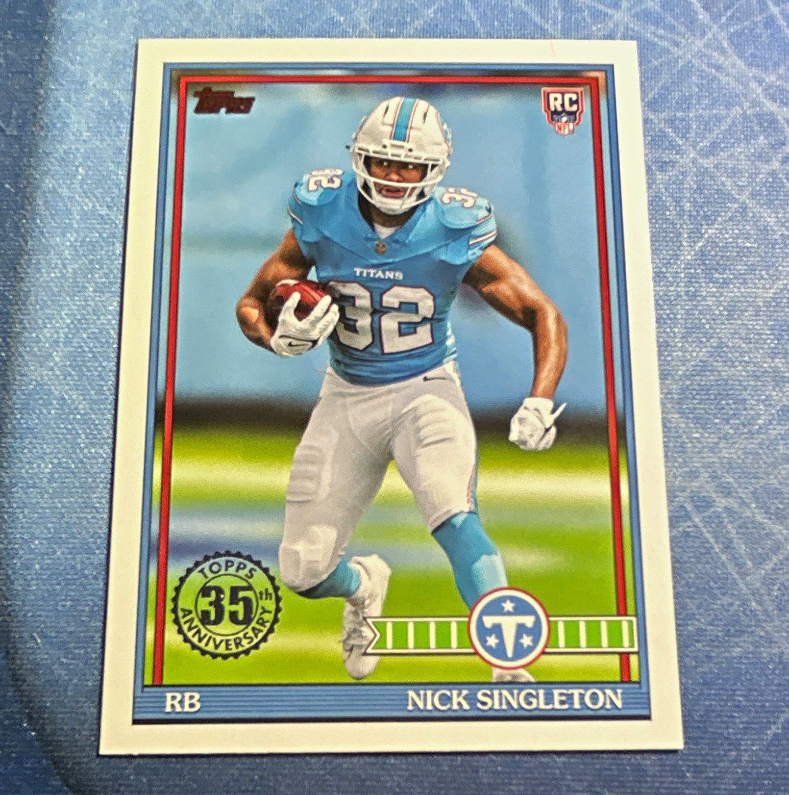 2026 Topps Flagship Nick Singleton 35th Anniversary #91TR-14 RC Titans