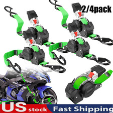 24-pack 10ft Retractable Ratchet Tie-down Straps 1763lbs Heavy-duty S-hook
