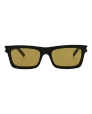 Saint Laurent Womens Square/Rectangle Black Fashion Designer Eyewear