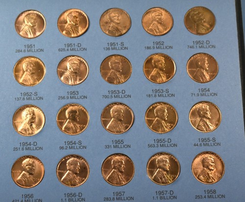 1941-1974 P D S Lincoln Grano e Memoriale Penny Cent Set 90 monete FDC - Foto 7 di 11