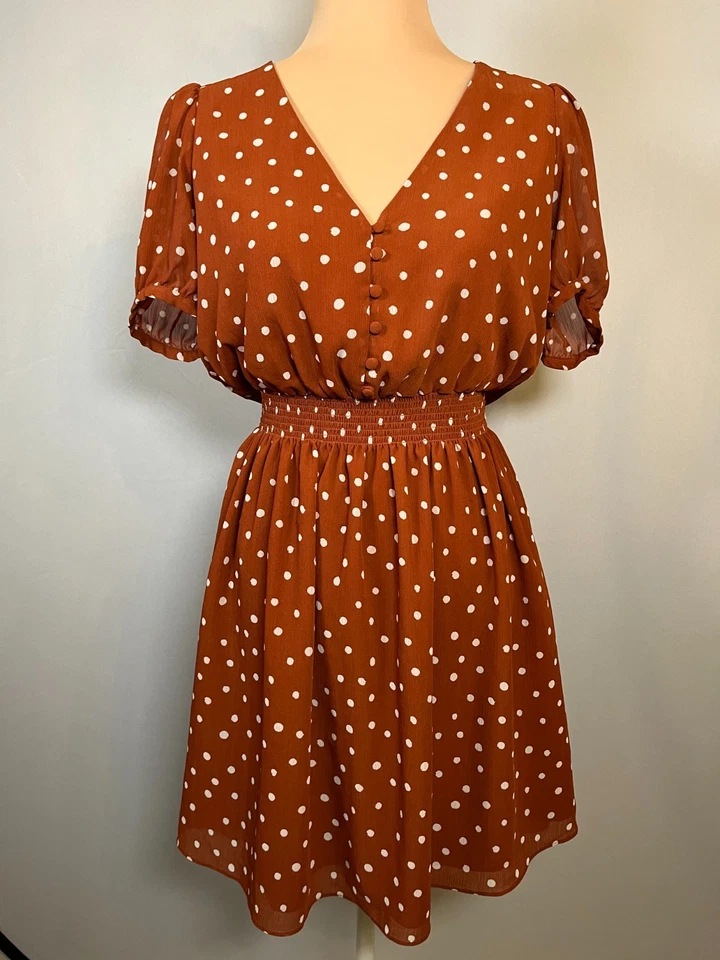 Vestido Madewell Para Mujer Pequeño Punto Manga Abullonada Ajuste Acampanado Cottagecore Babydoll Foto 2 de 4