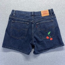 Vintage Levis 955 Shorts Womens 13 High Rise 3" Inseam Dark Wash Y2K Denim