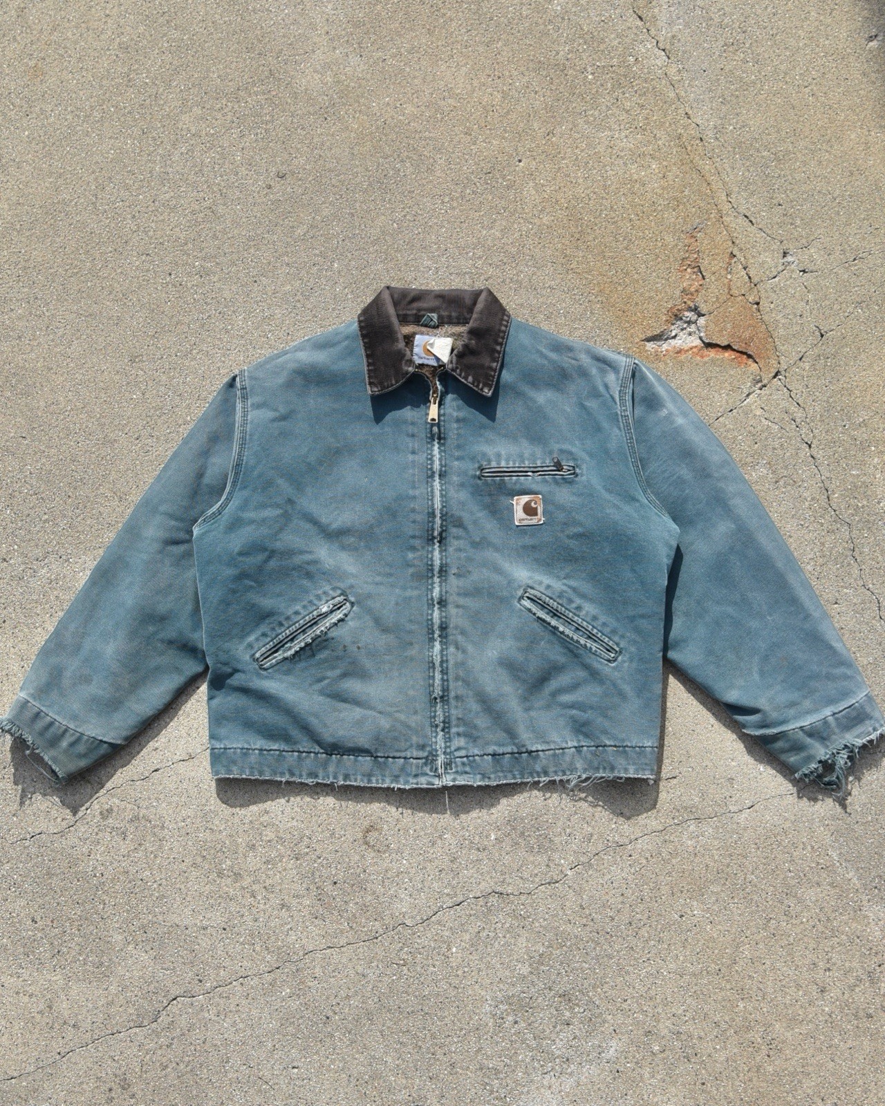 Vintage Carhartt Detroit Jacket Hunter Green J43 HTG Men’s XL Distressed