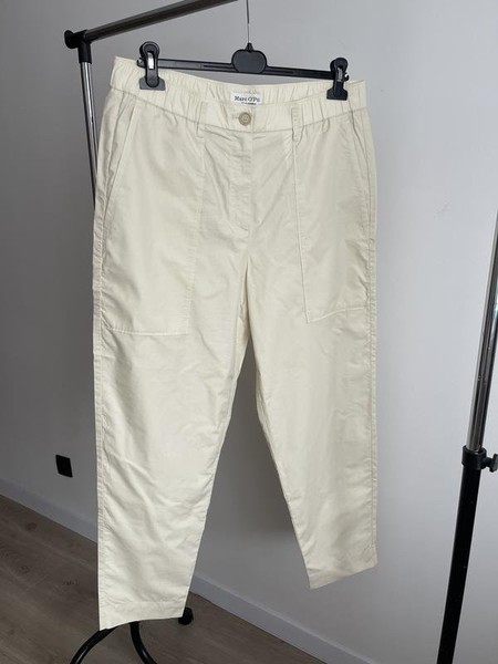 Women Marc O'Polo Trousers Beige Cotton 42
