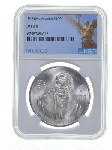 MS65 1978 MEXICO Silver 100 PESOS S100P NGC LUSTER GEM BU *5828