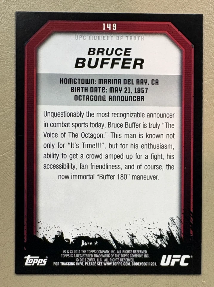 Bruce Buffer 2011 Topps UFC Moment of Truth #149 Gold Parallel - Image 2 of 2