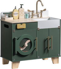 Kids Play Kitchen - Wooden Multi-Function Washing Machine for Kids Kitchen Plays