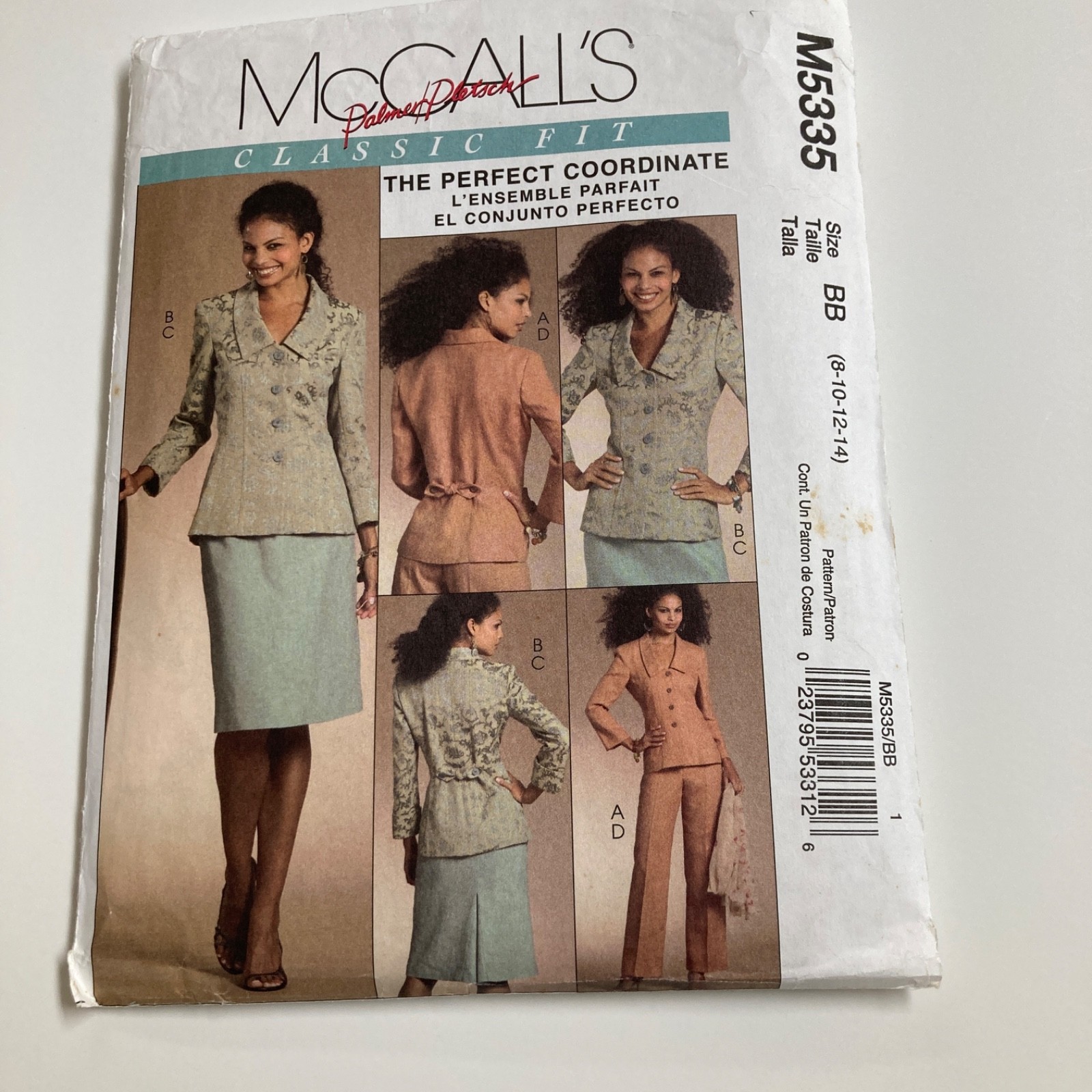 McCall's 5335 Size 8-14 Palmer Pletsch Jacket Skirt Pants Uncut Factory Folds