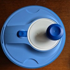 Tupperware Salatschleuder 4 tlg. große Schüssel blau 3776A-I Top-Zustand 