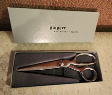 VTG GINGHER Sewing Craft Pinking Shears G-7P Scissors 7.5" Chrome Original Box