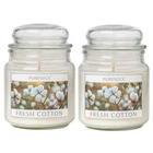 PureWick Fresh Cotton Scented Jar Candle 340g x 2 Glass Candle Home Fragrance