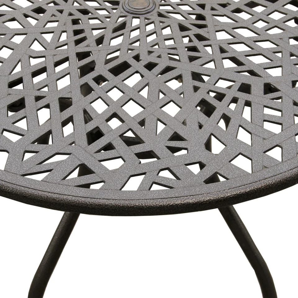 Modern Outdoor Mesh 48-in Aluminum Round Patio Dining Table - Image 2 of 4
