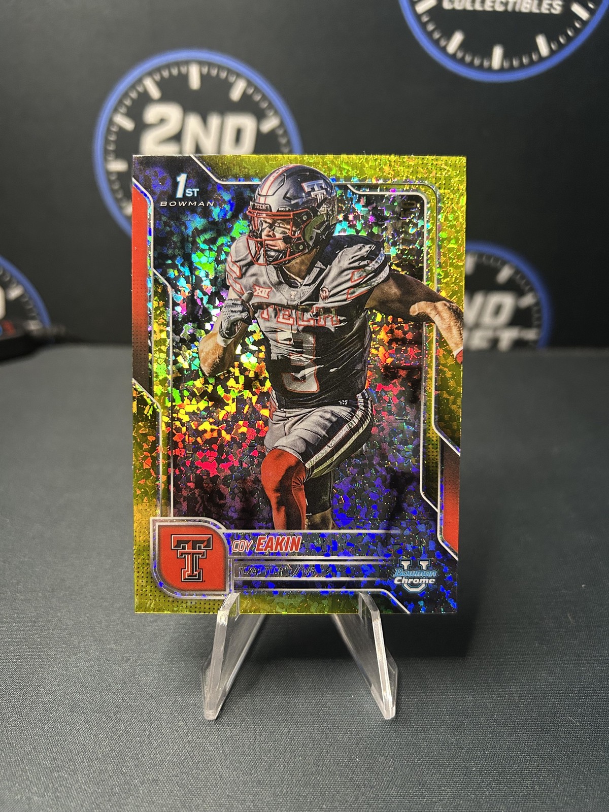 2025 Bowman University #28 Coy Eakin 1st Yellow Mini-Diamond Refractor #/350