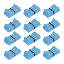 12Pcs Mixer Slider Fader Knobs Potentiometer Caps Fit Hole 8x1.2mm Blue Black