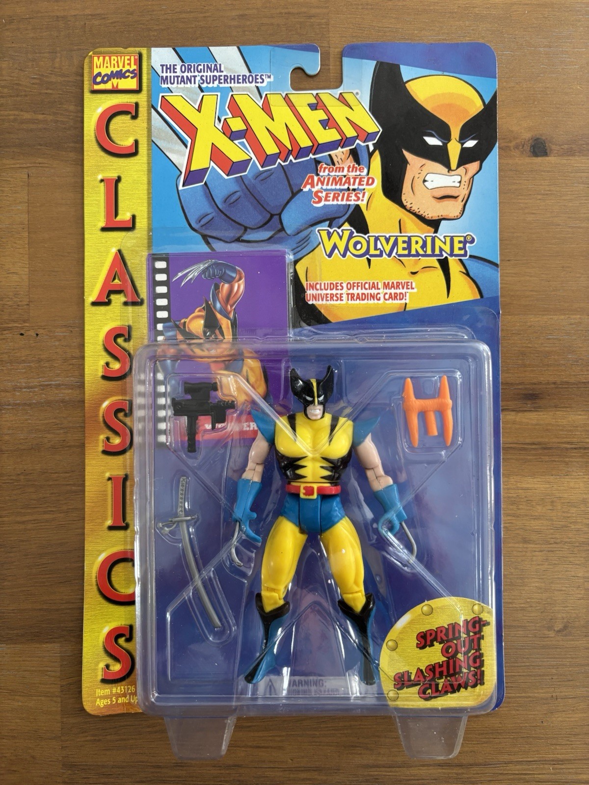 1995 X-Men Classics Toy Biz Wolverine Animated Series Spring Out Slashing Claw