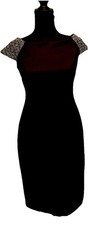 Calvin Klein Off Shoulder black Dress With Gems Size 4