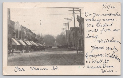 #ad Main Street View Beaver Dam Wisconsin Postcard $8.00