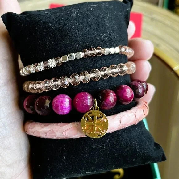 Rustic Cuff Stackable Mixable Bracelet Sets Leath… - image 9