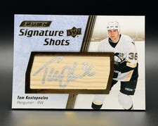 2024-25 UPPER DECK ENGRAINED ICONS SIGNATURE SHOTS TOM KOSTOPOULOS AUTO PENGUINS