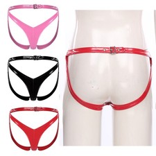 Women Bikini Pole Briefs Nightclub Sleepwear Shiny Underwear Waistband Panties