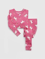 100 Organic Cotton Baby Gap Unicorn  Rainbows Pink PJ Pajama Set Retail 29.99