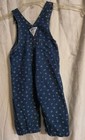 Vintage Osh Kosh denim overalls w white floral theme.  Sz. 24M.  Made in USA — photo 2