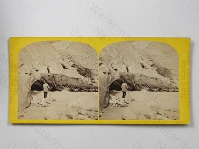 Arveiron Gletscher Eishöhle Quelle Savoy Schweiz W England um 1860 Stereoview