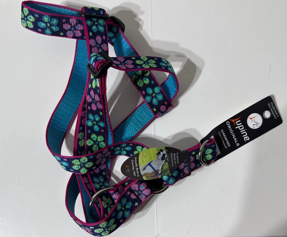 Lupine Originals Step in Harness Flower Power 1”  LARGE 24”-38” USA Made - Image 2 of 4