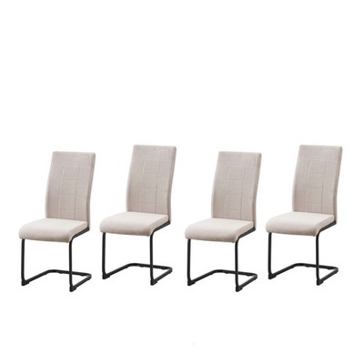 Esszimmerstuhl LennyP 4er-Set Creme Schwingstuhl Freischwinger HTI-Living