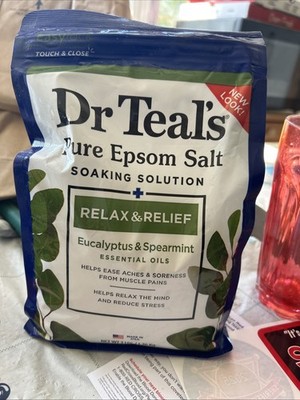 Dr Teal's Pure Epsom Salt Soaking Solution, Eucalyptus & Spearmint, 3 lbs
