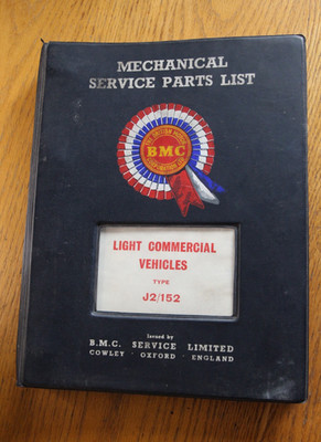 Austin Morris J2/152 Vans Genuine BMC Service Parts List 1969 - AKD 3452