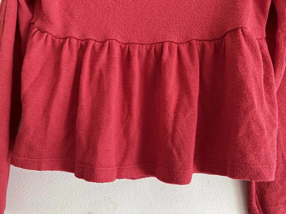 Top Robbie Rojo Sólido Felpa Rayón Manga Larga Azul Marino Niños Niñas Rojo S 6-7 Foto 3 de 4