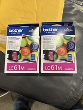 lot of 2 New Genuine Brother LC61 M Ink Cartridge DCP-375CW MFC-255CW MFC-5490CN