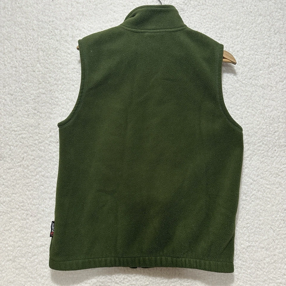 Cabela's Polartec Fleece Vest Full Zip Green Outdoor Sleeveless Pockets Sz S REG - Image 2 of 4