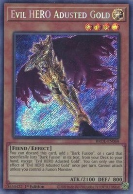 Yugioh! LP Evil HERO Adusted Gold - BROL-EN068 - Secret Rare - 1st Edition Light